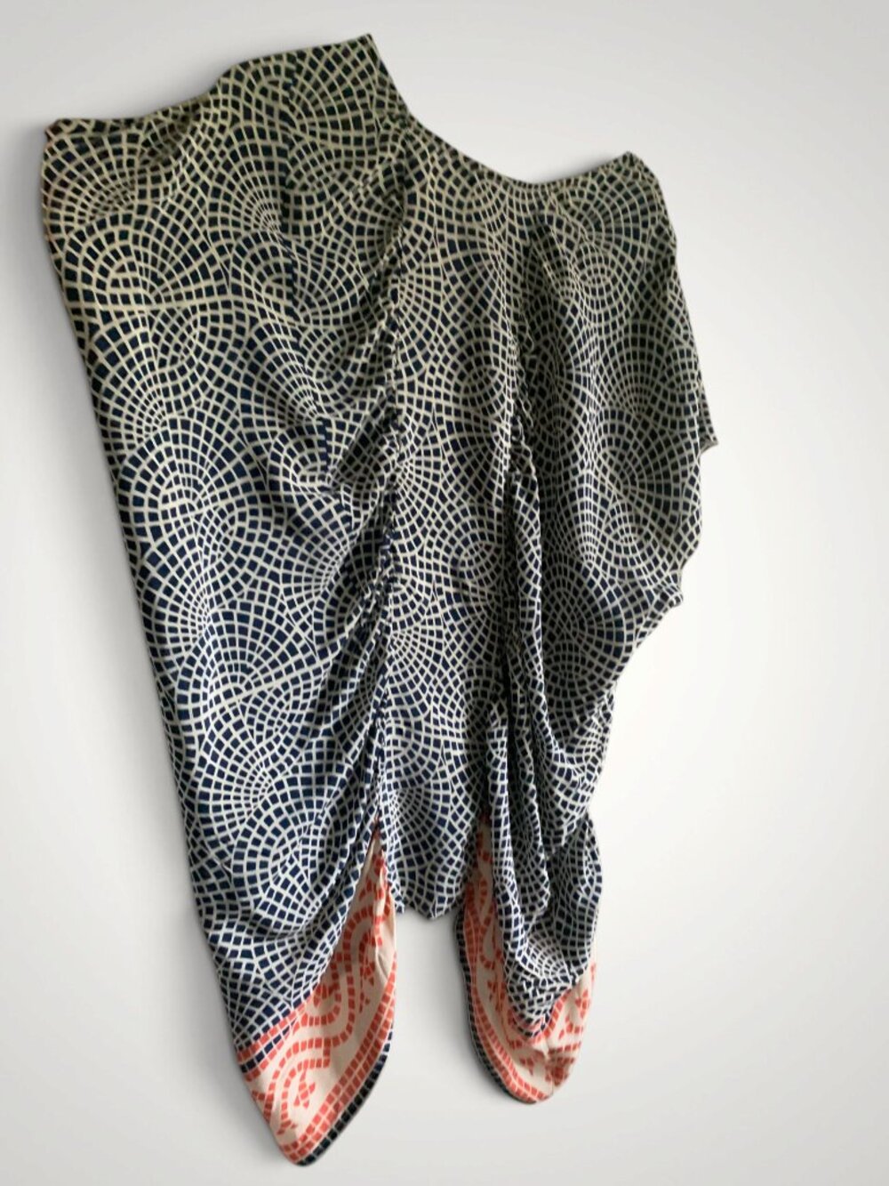 Silk mosaic print tunic top, Size L